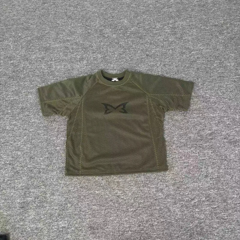 

Сетчатая футболка Mertra с заниженными плечами и короткими рукавами для мужчин и женщин, классическая футболка в форме бабочки, свободная повседневная футболка высокого качества