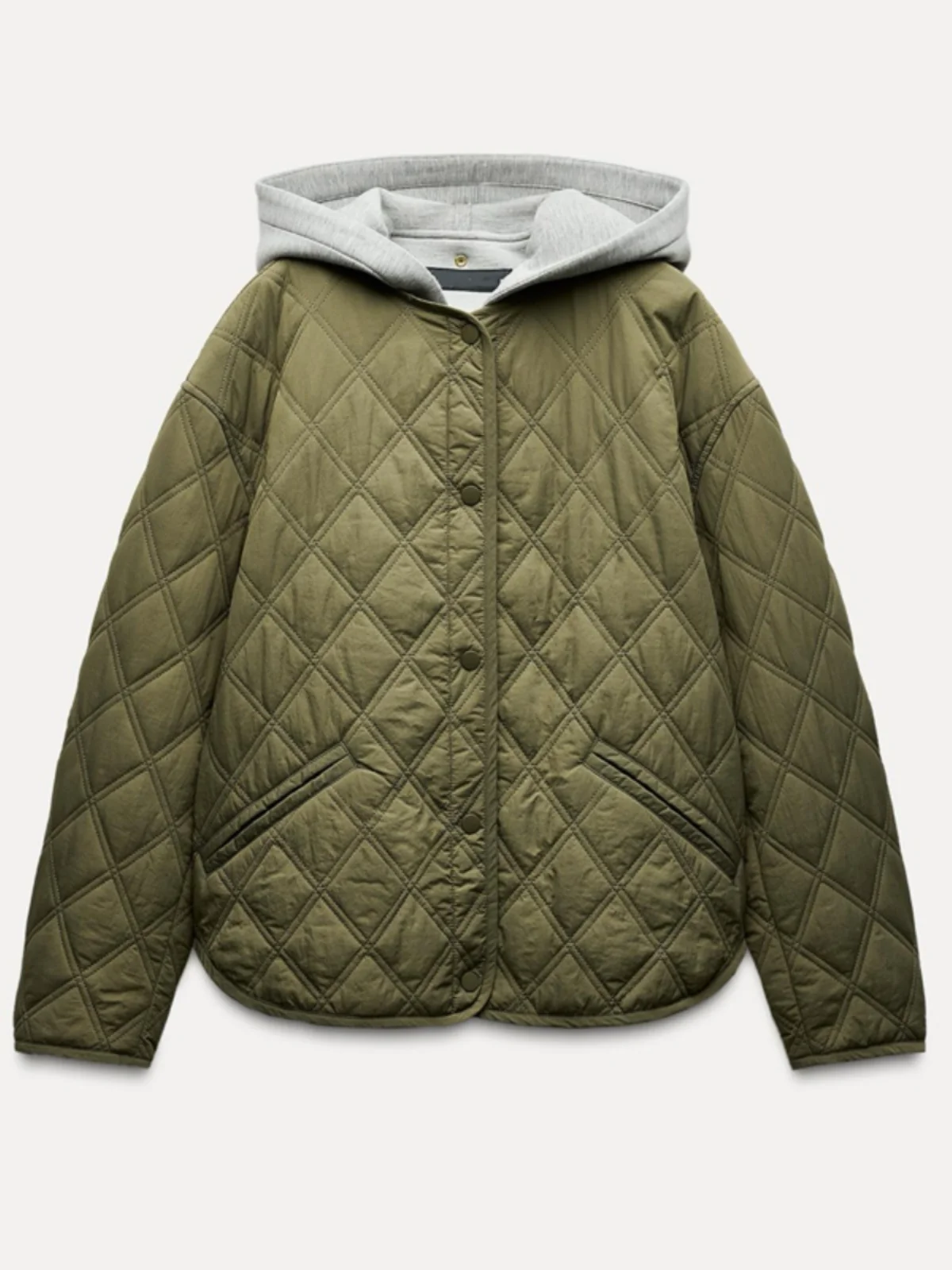 

Lightweight Cotton Jaet Women's Spring Autumn een Patchwork Hooded Quilted Vest Outerwear Korean Sle Loose Fit Zipper