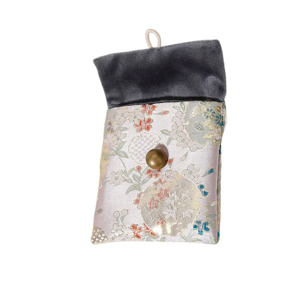 

Embroidered Flowers Jewelry Packing Bag Chinese Style Bracelet Jewelry Display Box Coin Purse Large Capacity
