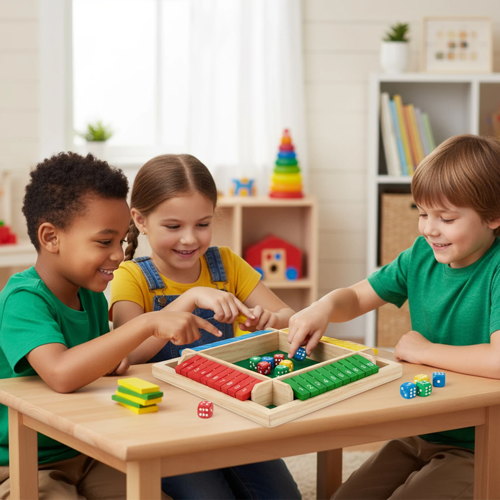 

Настольная игра Shut The Box, четырехсторонняя раскладная карточная игра, игрушки, деревянные игрушки для раннего обучения математике для классной комнаты, домашней вечеринки или паба