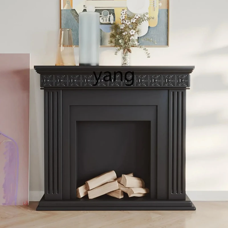 LTT engraved black fireplace decorative storage household cream medieval side cabinet
