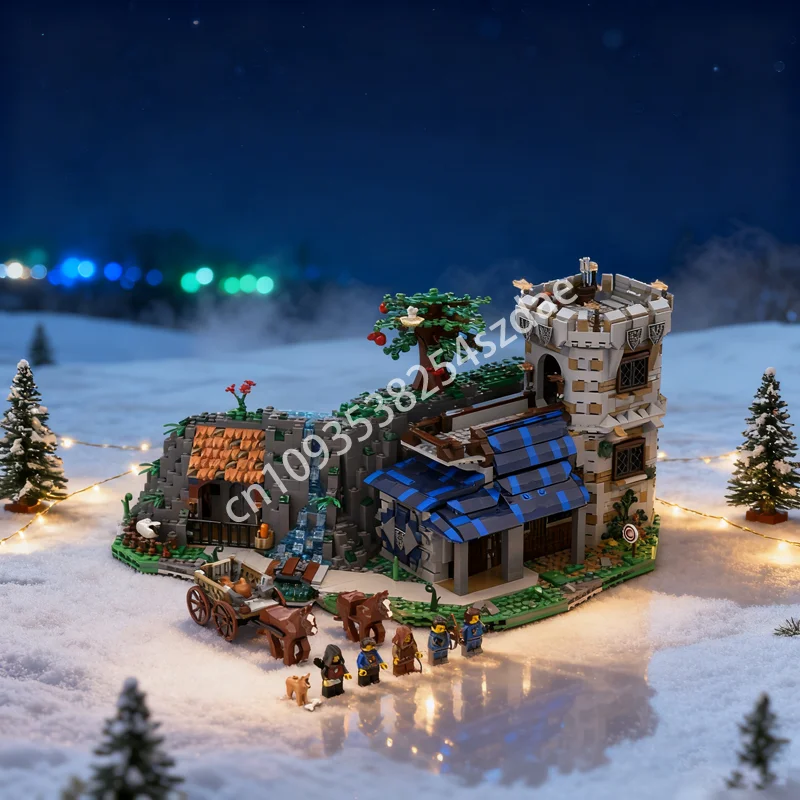 

2891 шт. MOC Rockwell Castel Outpost замок черная модель строительные блоки рождественские подарки сборка игрушек DIY творческая идея дети