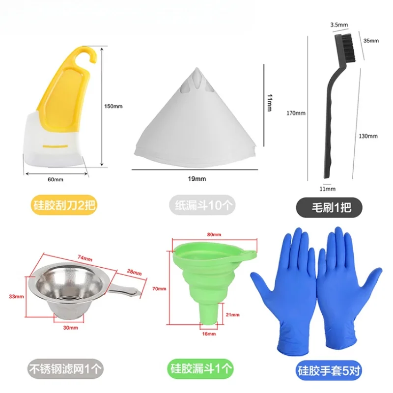 

1 комплект инструментов для фильтрации и восстановления УФ-светочувствительной смолы для аксессуаров для 3D-принтеров для УФ-отверждения, комплект фильтров DLP/LCD/SLA