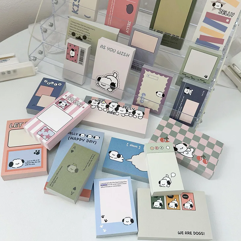 100Pcs Cute Puppy Memo Pad Message Notes Paper Daily Check To Do List Decoration Scrapbooking Notepad School Stationery