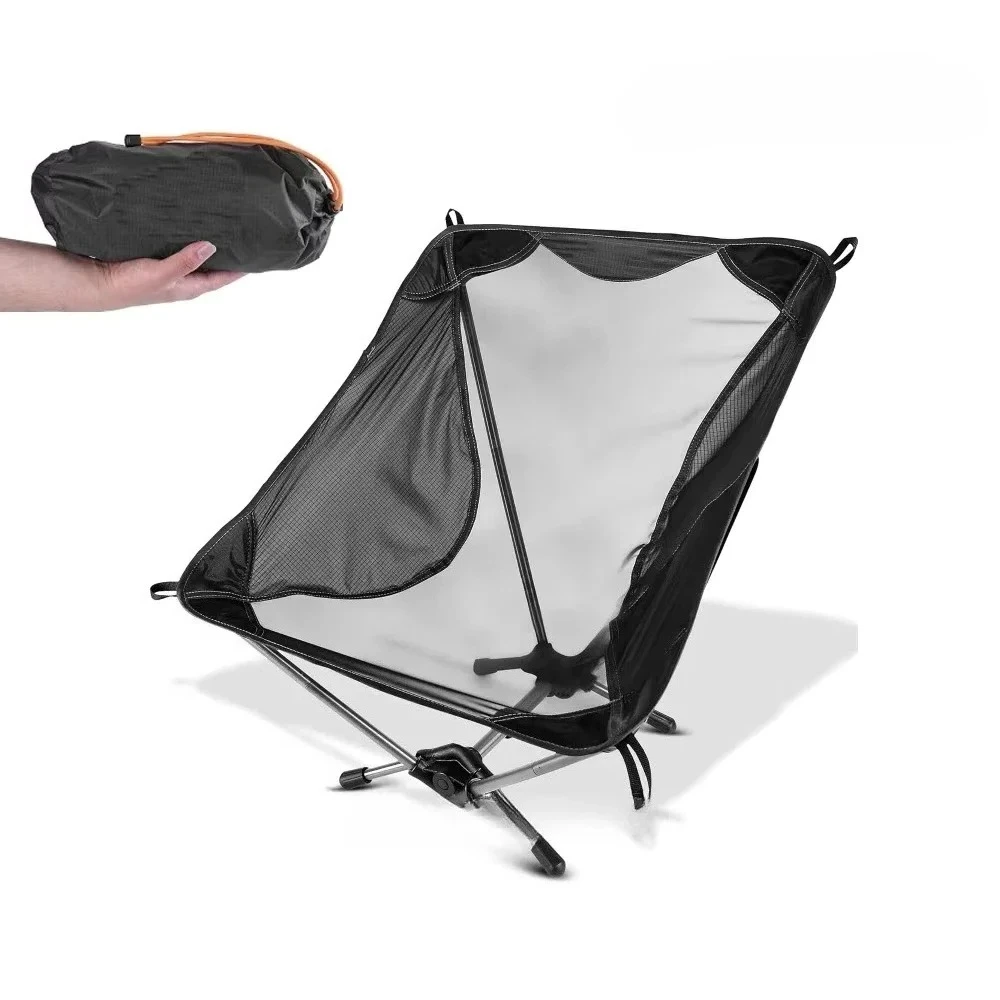 CX Ultra-light Portable Folding Moon Chair Nylon Net Seat Beach Chair Summer Camping Hiking Backpack Aluminum Frame