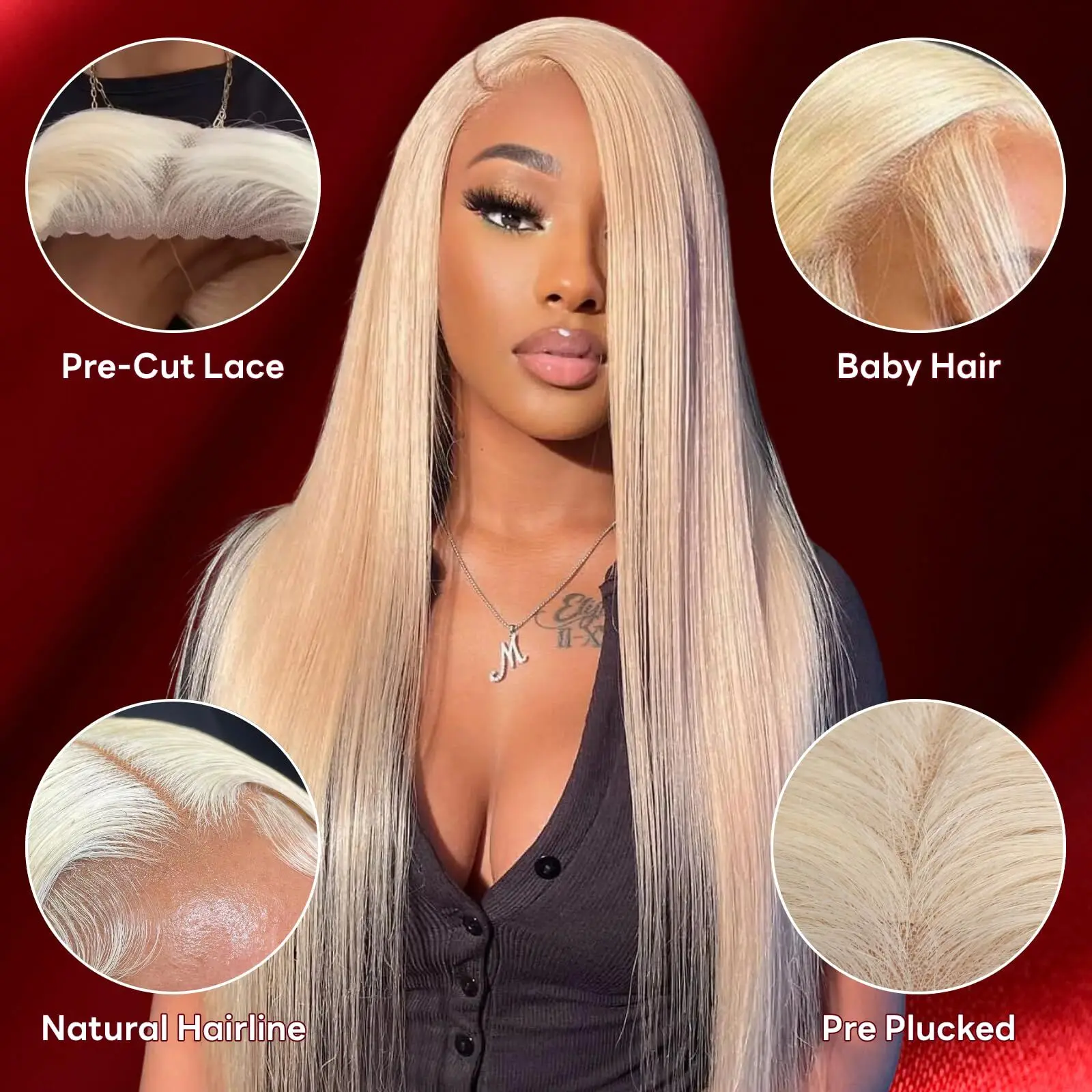 Wear Go HD Blonde 613 Straight Wig ISEE Hair Pre Cut Pre Plucked Transparent Lace Front Human Hair Glueless Wigs Ready To Wear