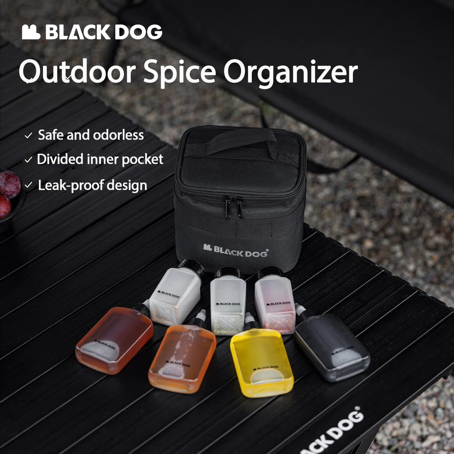

Blackdog уличная портативная сумка для хранения бутылок с специй, набор для кемпинга, автомобиля, контейнер для специй, дорожная комбинированная сумка для хранения