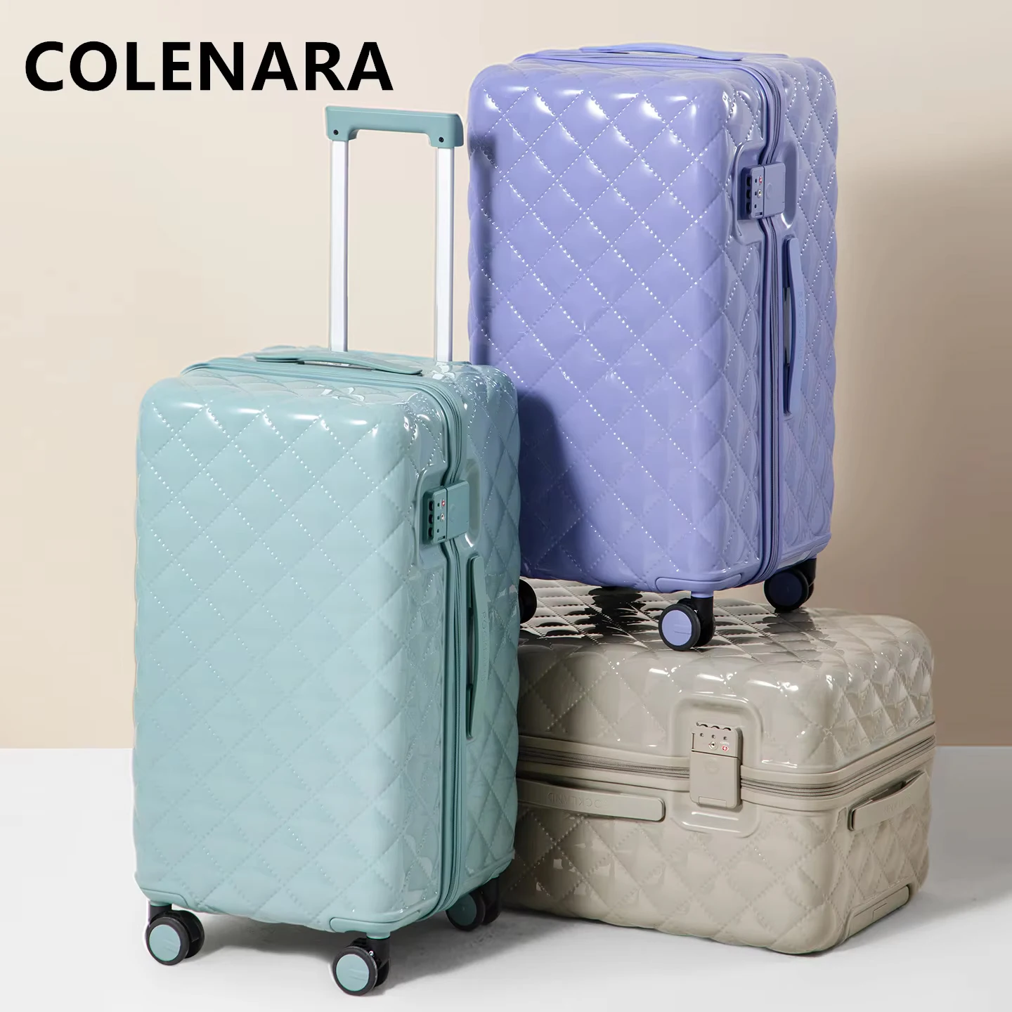 COLENARA Suitcase New ABS + PC Boarding Box 24