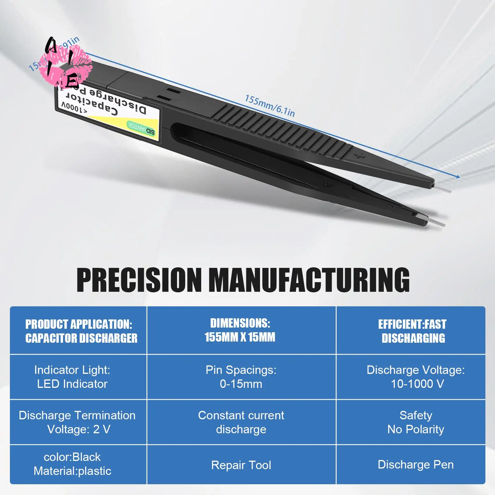 

A11E-Capacitor Discharge Pen Fast Discharging High Voltage 1000V Repair Tool Discharger For Electronic Safety Intelligent