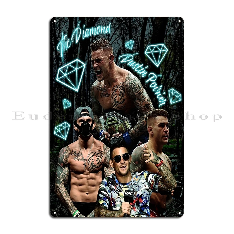 خفيفة الوزن المشارك الرئيسية داستن بوارير الماس مقابل بينوا سانت دينيس علامة معدنية جدار جدارية نادي بار إله الحرب تين تسجيل ملصق #3