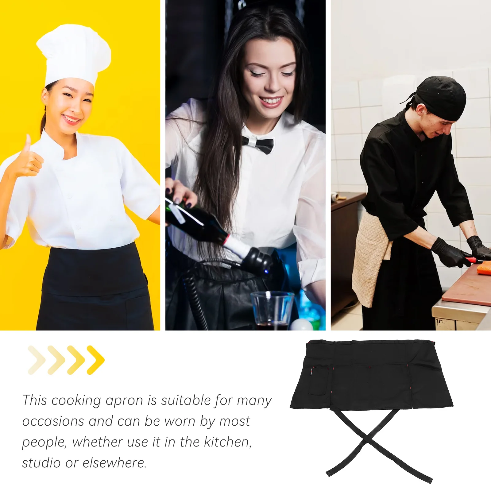 

Kitchen For Women Men Breathable Chef Apron With Pockets Reusable Cooking Apron For Camp Party Bakery Household