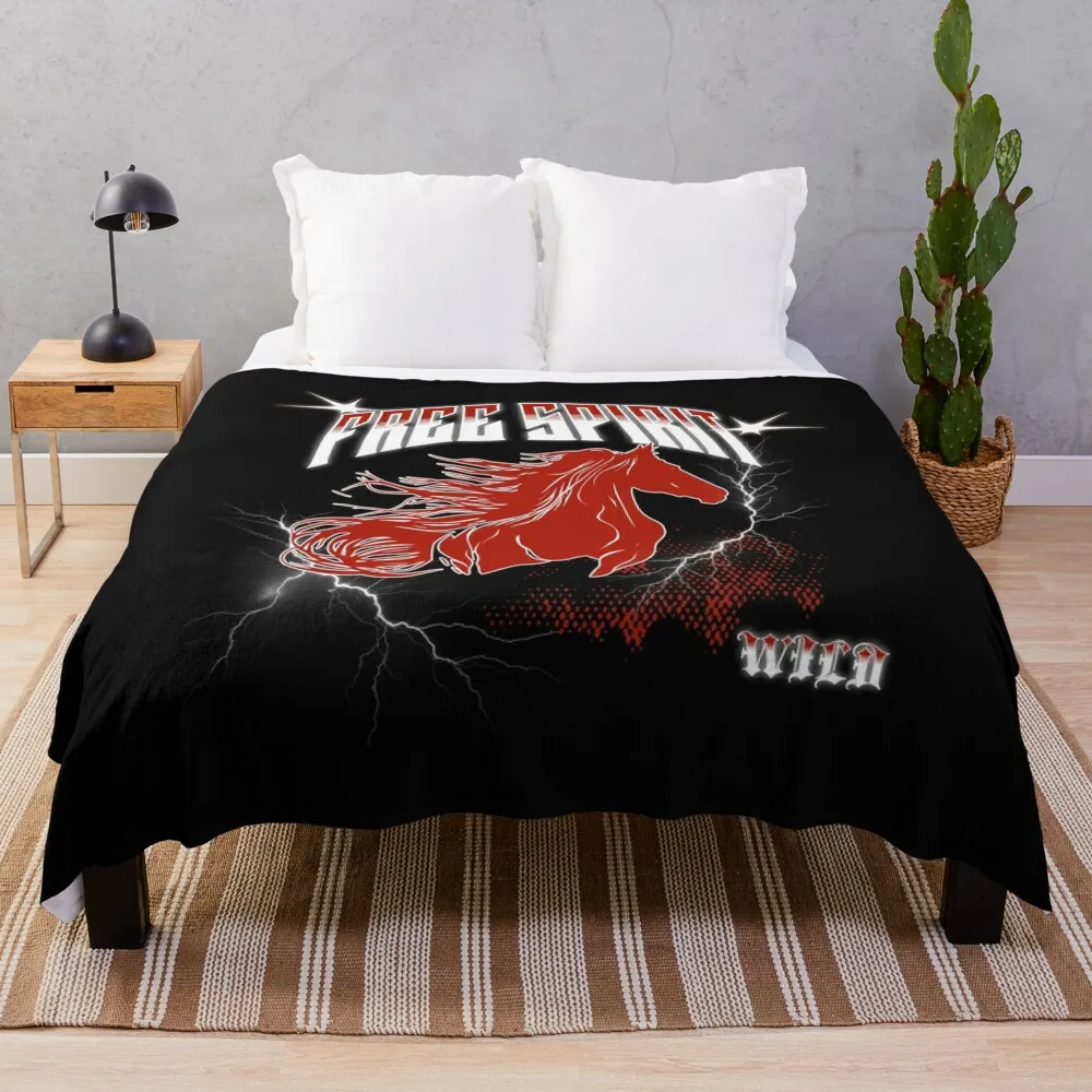 Free Spirit Horse Born of the Elements Throw Blanket Retros Summer Beddings Blankets