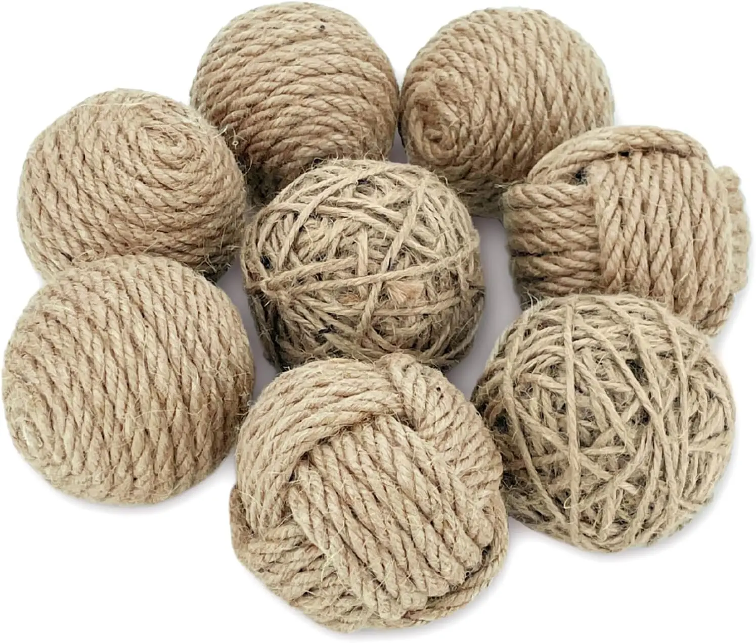 8PCS Decorative Balls Sisal Rope Ball Orbs Vase Filler for Centerpiece Bowls, Home Tabletop Décor, Housewarming Gift, Pet
