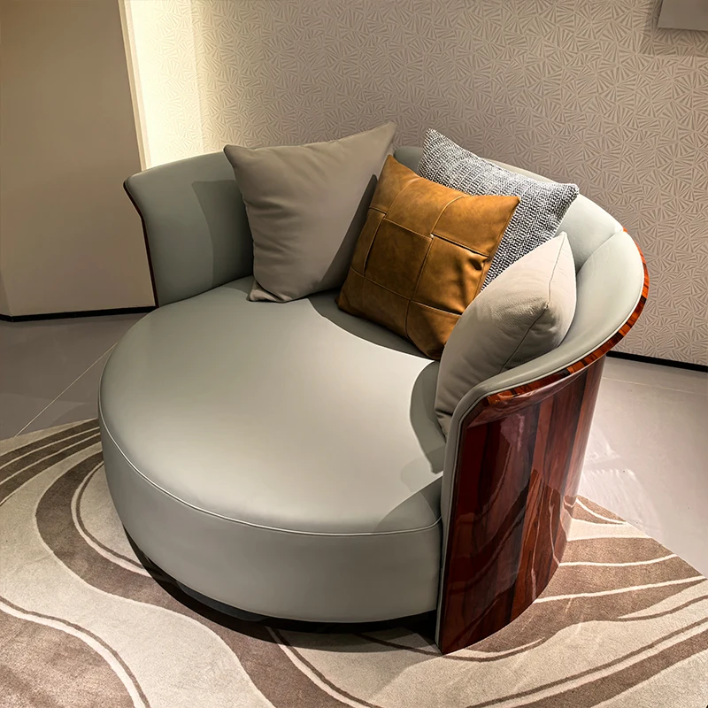 

Высококачественные шезлонги круглой формы с акцентом для домашней виллы, современный роскошный диван-кресло для гостиной