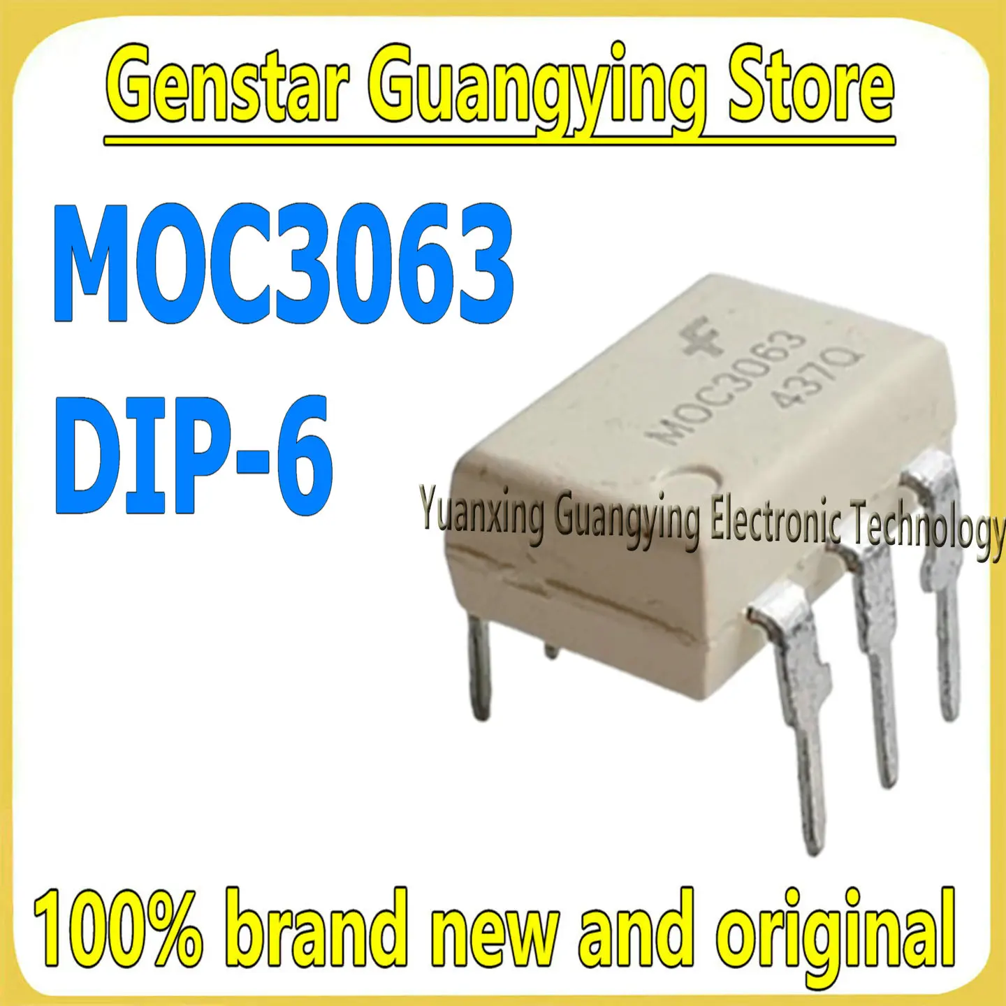 (10 pieces) MOC3063 MOC3O63 DIP-6 Three-Terminal Bidirectional Thyristor-Output Optocoupler  100% Brand New