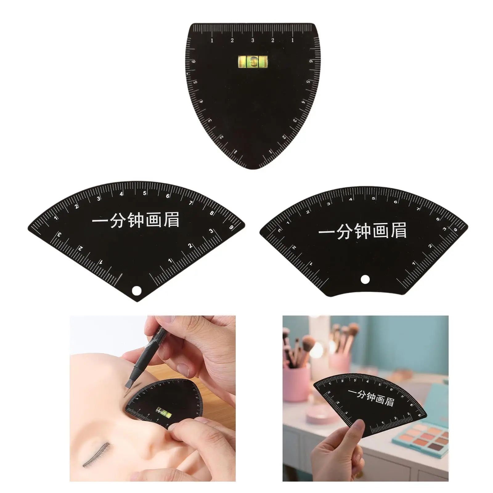 Stainless Steel Eyebrow Stencil Shaping Tool Professional Sturdy Makeup Symmetry Tool Travel Size Accessories with Arch Guide