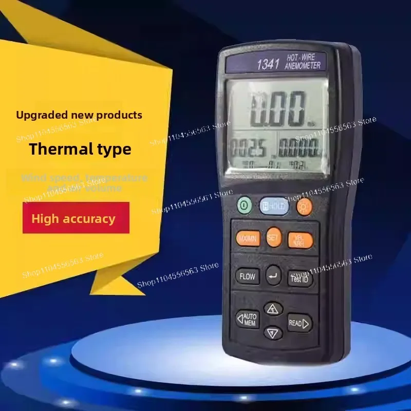 TES-1340 TES-1341 Hot-Wire Anemometer, Air Velocity Meter with Telescopic Snake Probe, Digital Wind Flow Tester