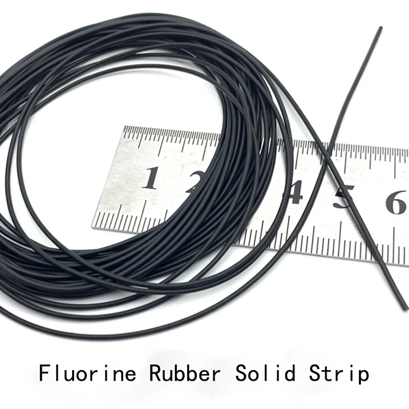 2M/5M Fluorine Rubber Solid Strip Black FKM O-Ring Fluororubber Round Strips Dia 1.8-6mm Not Foaming Viton Bar Sealing Strip