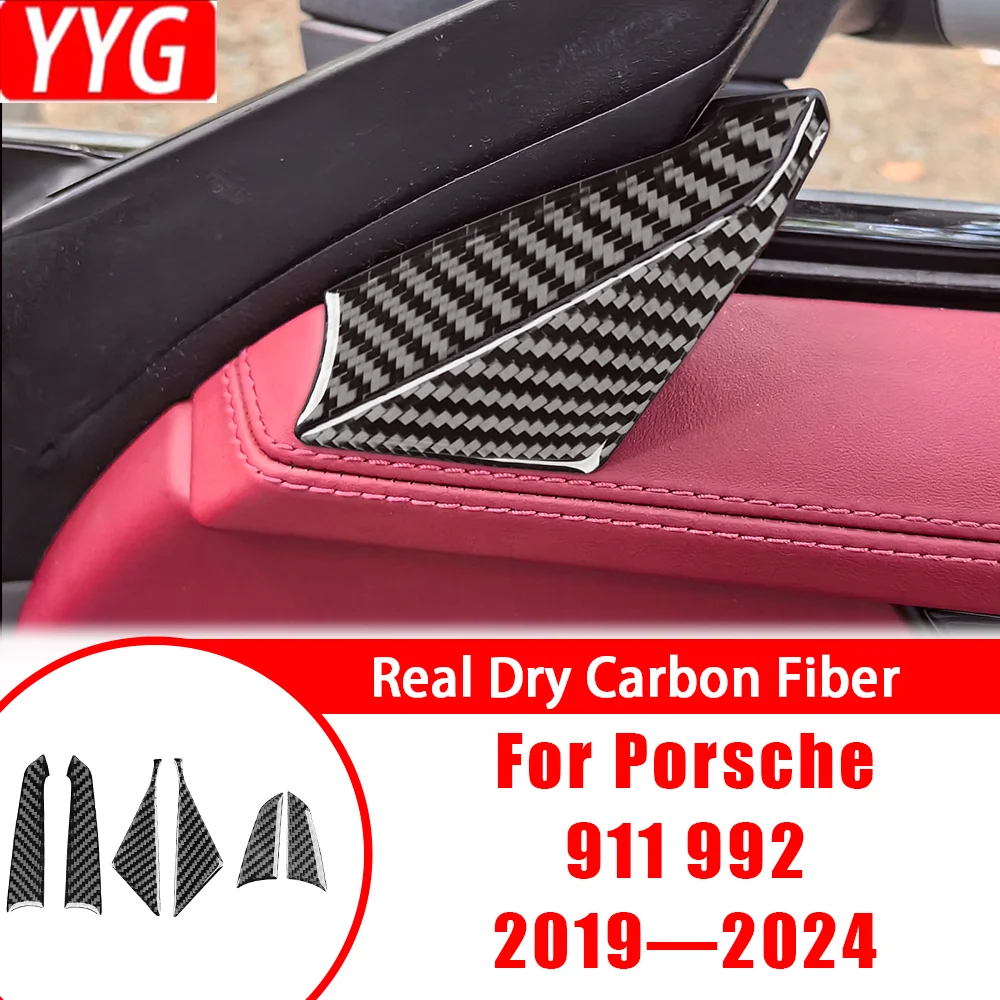 

Carbon Fiber Door Inner A-pillar Frame Panel Interior Cover Trim Modified Sticker Car Accessory For Porsche 911 992 2019—2024