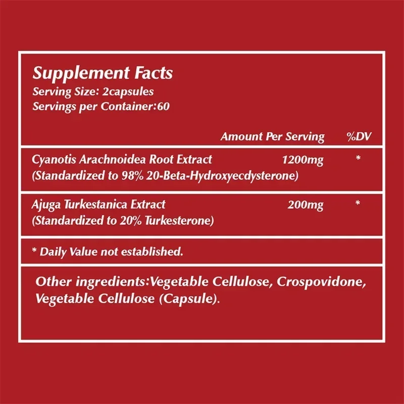 Beta Ecdysterone and Turkesterone - Muscle Mass Increase, Improve Athletic Performance & Strength, Improve Vitality and Immunity