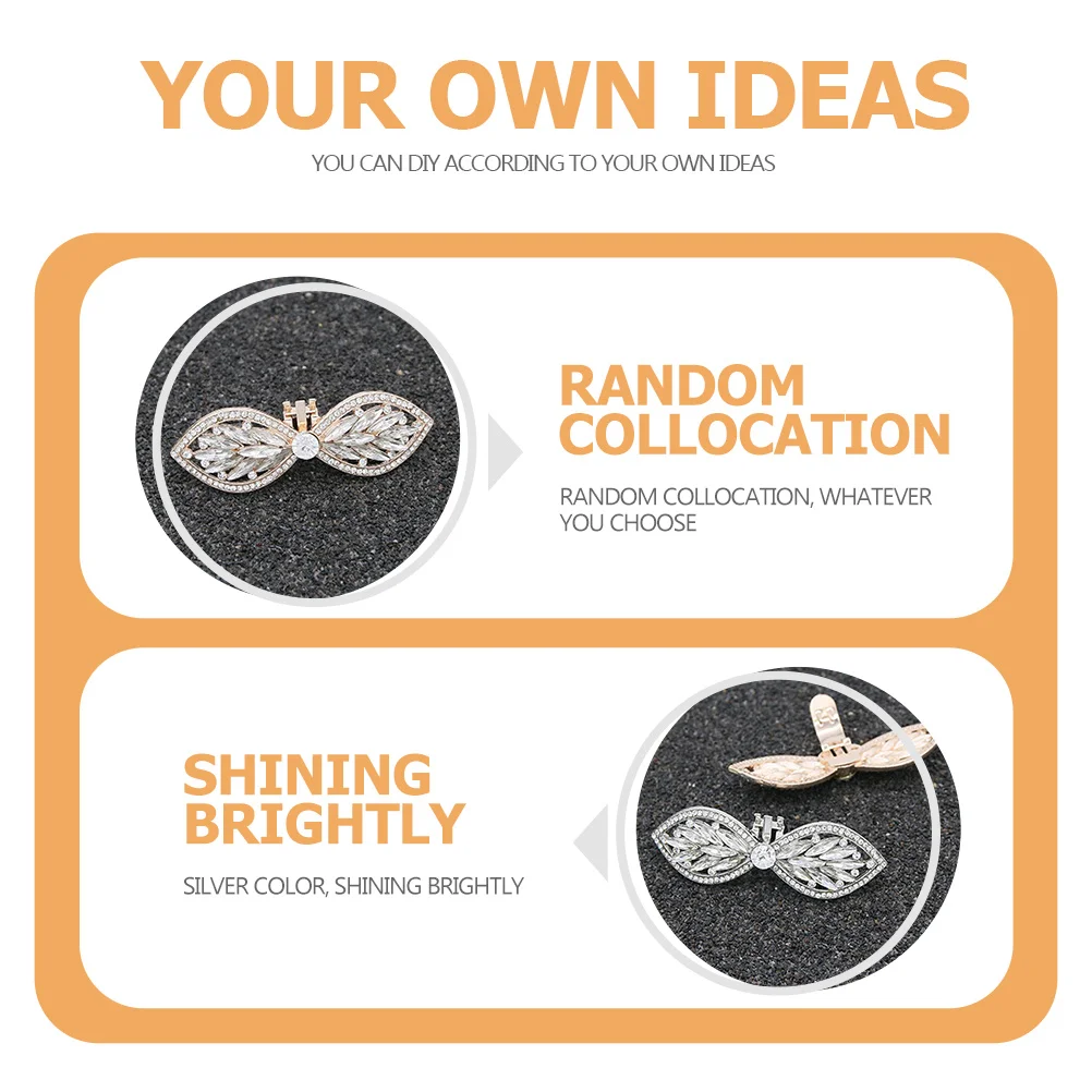

1 Pair Rhinestone Brooch Elegant High-End Shoe Clips Wedding Party Dance Detachable Shoe Accessories For Women