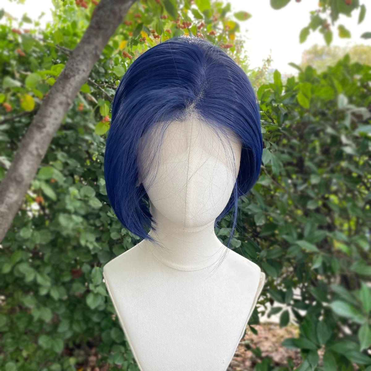 Dark Blue Bob Cosplay Wigs for Men 13x4 Synthetic Lace Front Wigs for Women Short Cut Piexie Wigs Natural Hairline Pre Plucked