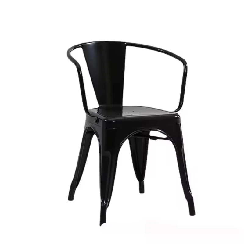 

Metal dining chair retro industrial style stackable for use in restaurant or bar