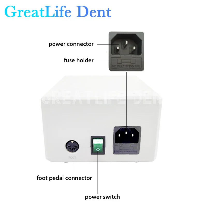 GreatLife Dent Renhe 505D 45K 90W 45000RPM Nail Polishing Manicure Pedicure Nail Drill Machine Carbon Brush Handpiece Micromotor