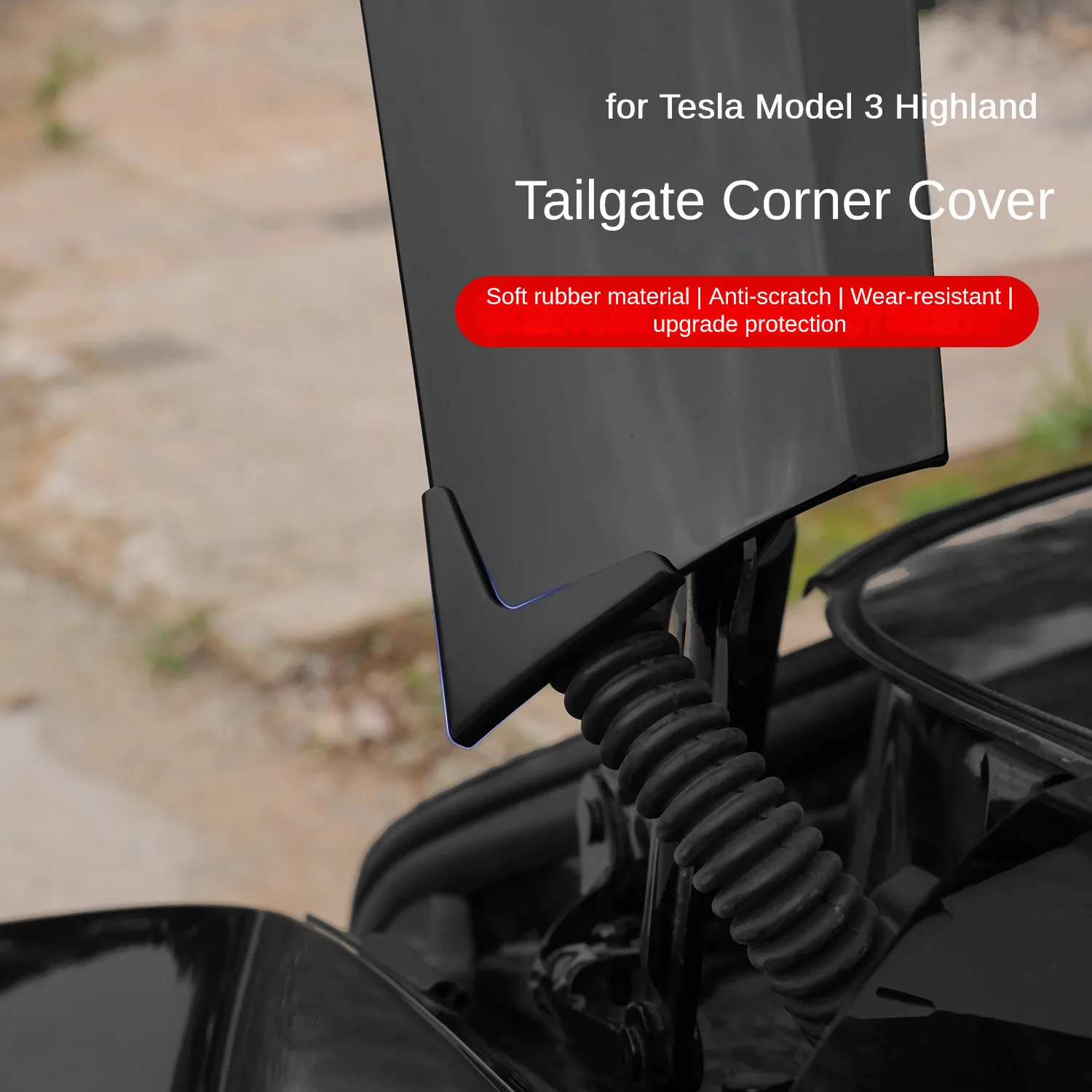for Tesla Model 3 Highland 2024 Tailgate Corner Protector Cover TPE Anti-collision Protection Gadgets Exterior Decor Accessories