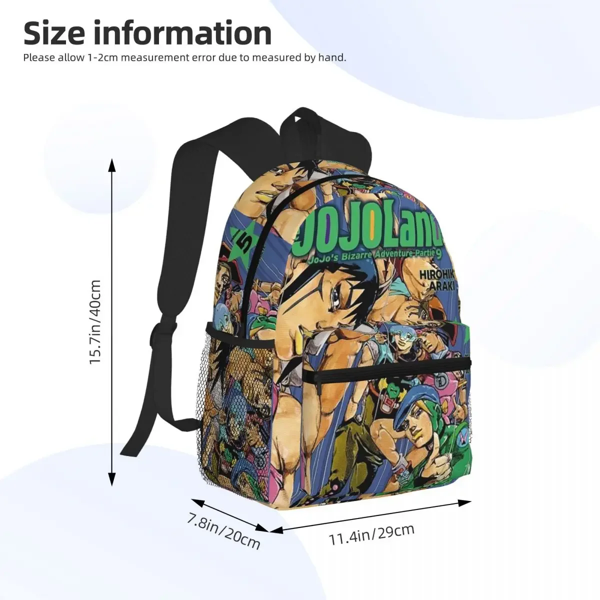 JoJo's Bizarre Adventure Student Backpack School Bag Hiking Travel Daypack for Boys Girls Fashion Bookbag Shoulder Bags