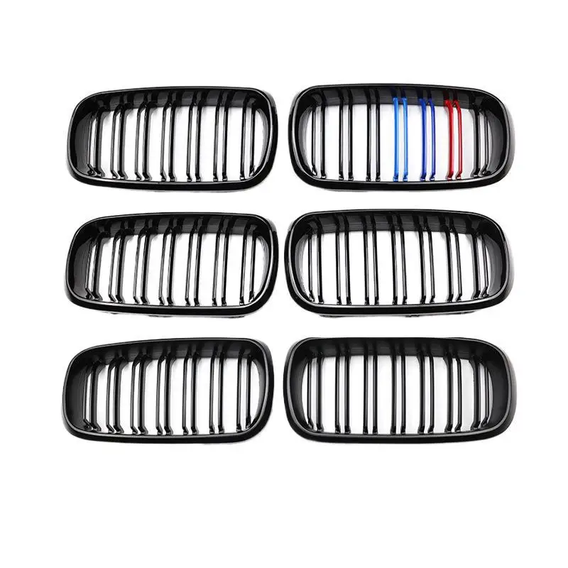 

Suitable for BMW X5X6 middle net F15F16 modified double-line M bright black middle net three-color front grille carbon pattern m