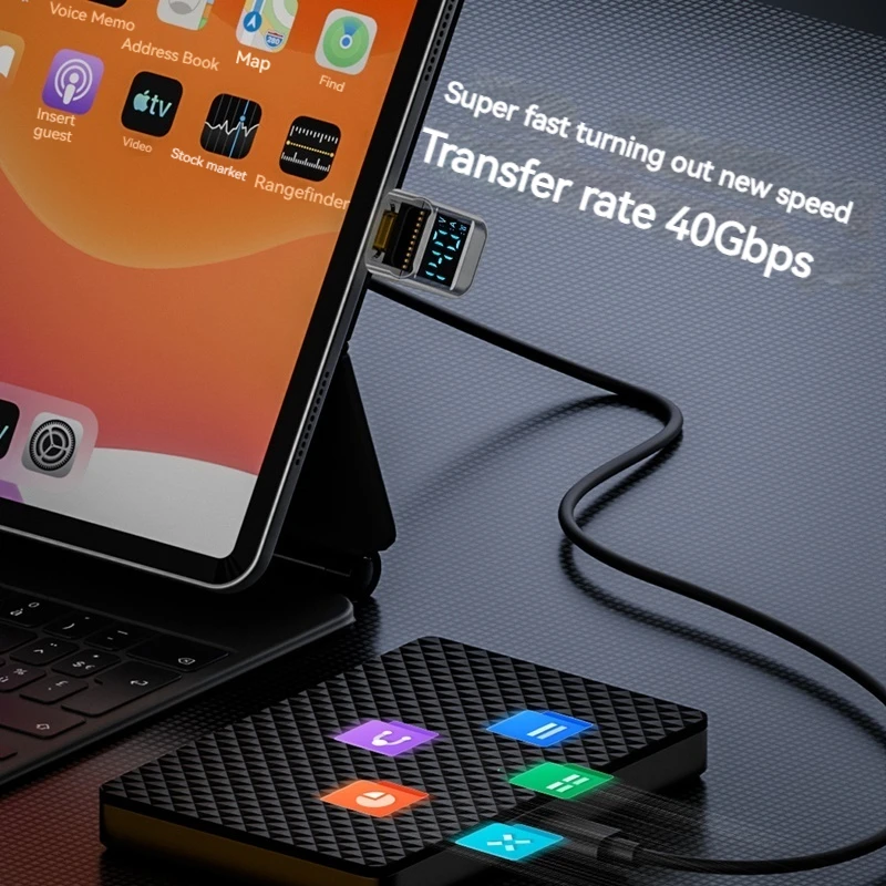 140W Digital Display USB Type C OTG Adapter 40Gbps 8K@60Hz Vedio USB-C Fast Charging Converter For Notebook Macbook Phone Tablet