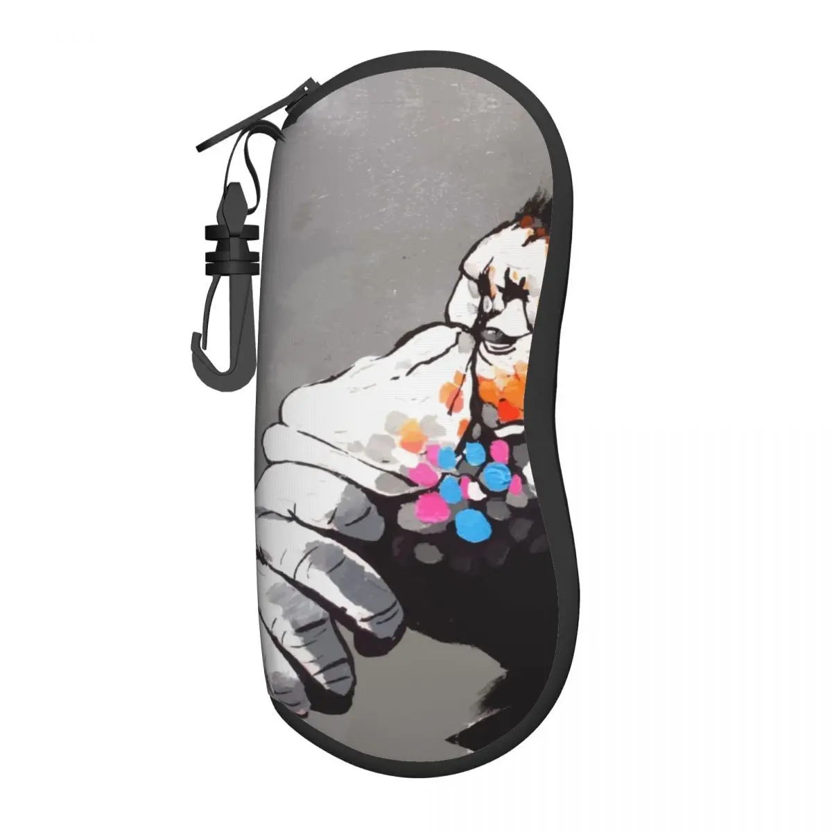 

Custom Banksy DJ Monkey Thinker With Headphones Glasses Case Cool Street Pop Art Shell Eyeglasses Case Sunglasses Box