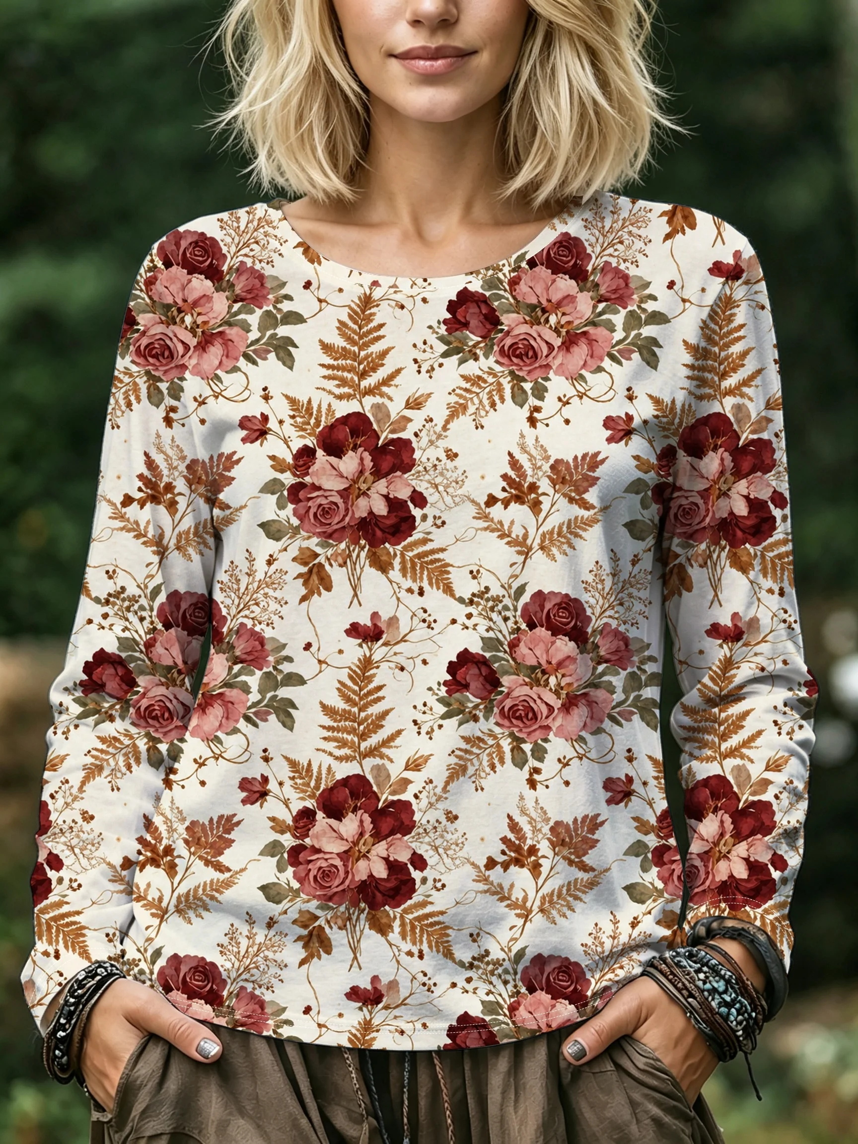 Blusa feminina com estampa de  - Blouses avaliação e preço