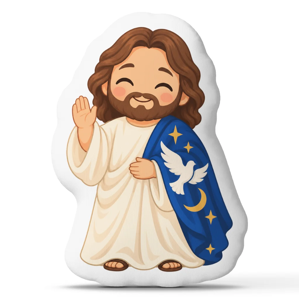 Jesus Christian Throw Pillow Celestial Dove Cushion Shaped Stuffed Decorative Pillow Religious Faith Gift for Home Decor