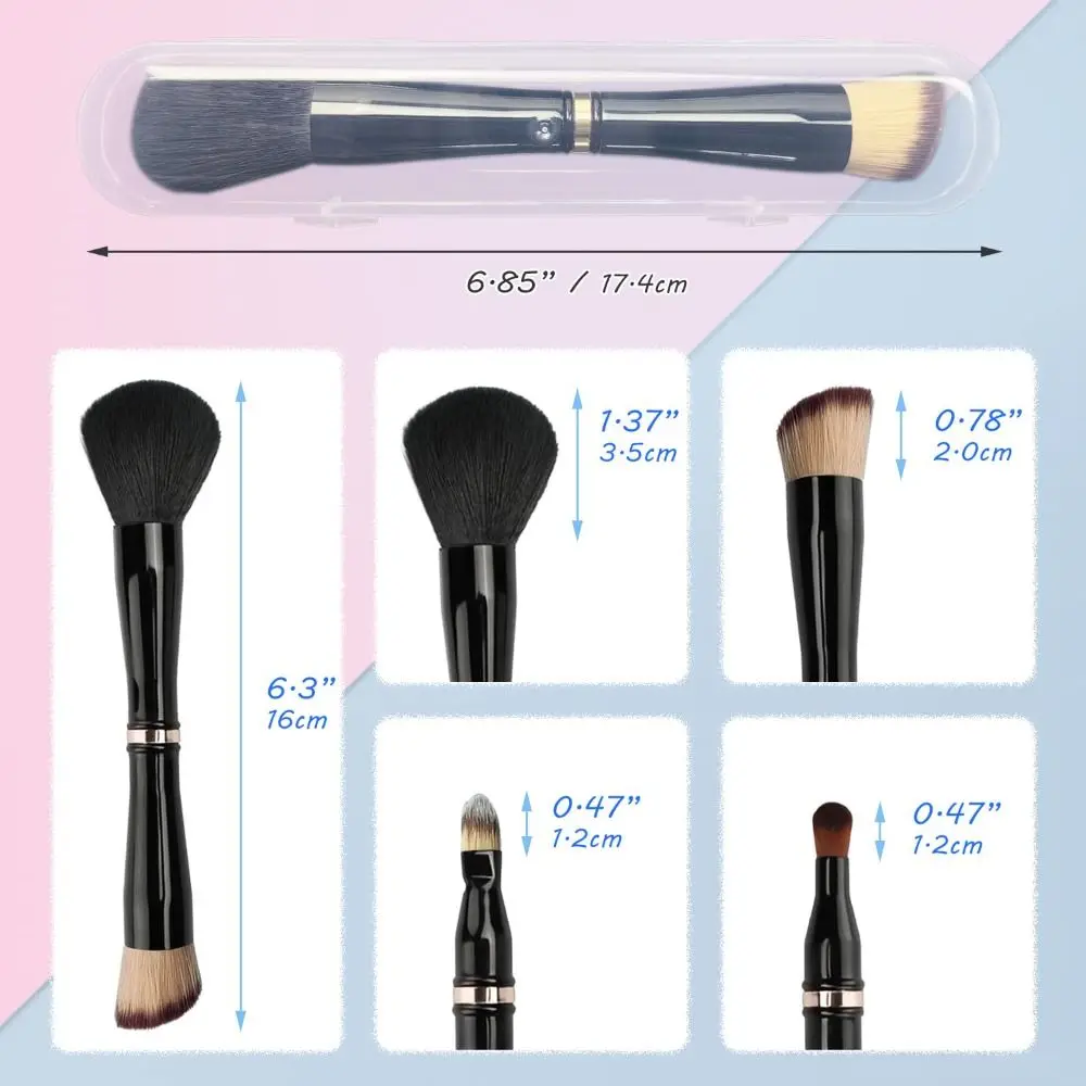 Cream for Liquid Double Ended Travel Makeup Brushes Makeup Brush Set 4 in 1 with Case