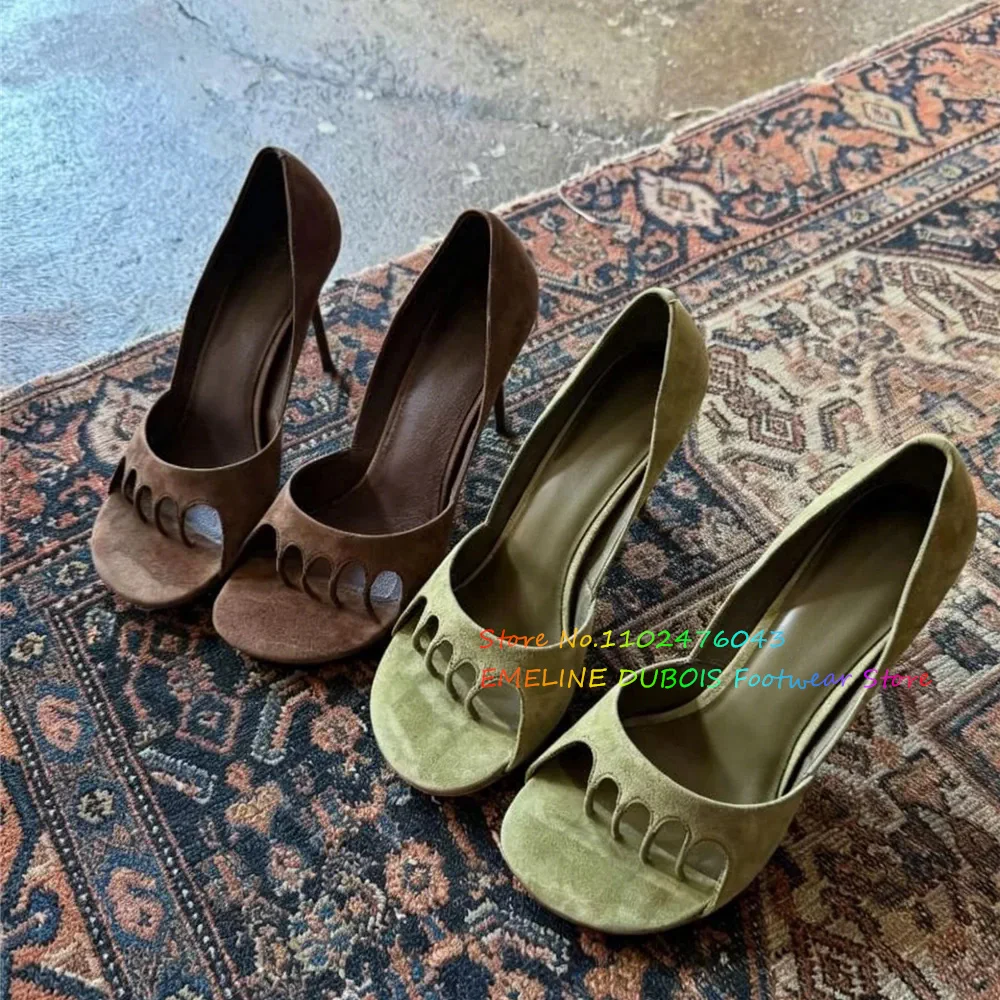 Retro Style Hollowed Out Toe Sandals for Women 2026 New Summer New Stiletto Heel Slip On Trendy Elegant Luxury Single Shoes