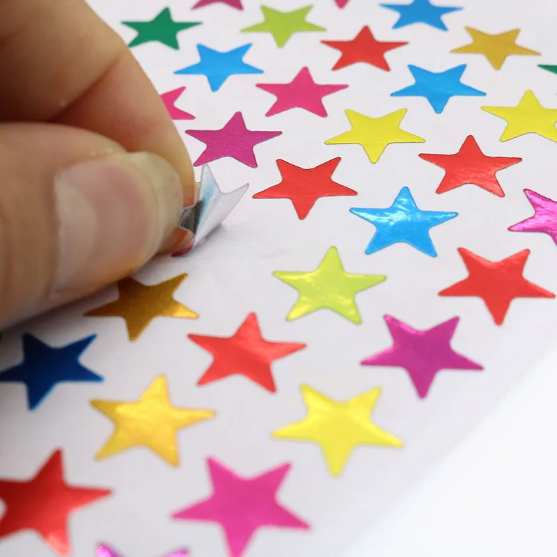 10sheets/bag Red Star Sticker Stamping Five Pointed Star Sticker Reward Sticker Teacher Praise Label