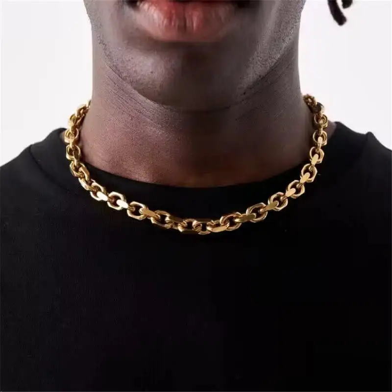 8mm O-Chain Necklace 316L Stainless Steel Jewelry For Men Biker Gold Plated Polishing NecklaceFashion Necklace