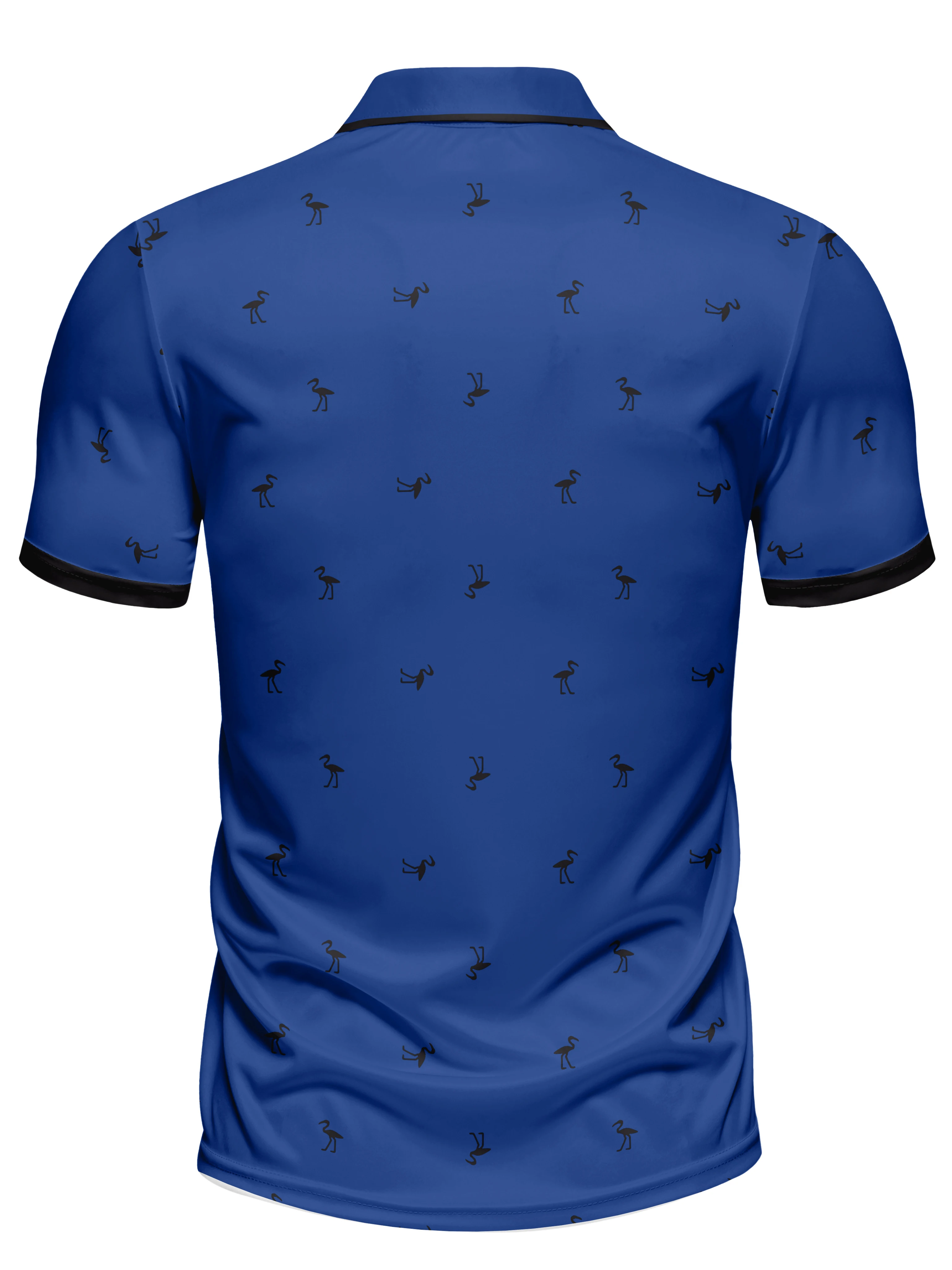 New Men's Summer Casual Short-Sleeved Polo Fashion Digital Printed Top with Lapel and Short-Sleeved Polo