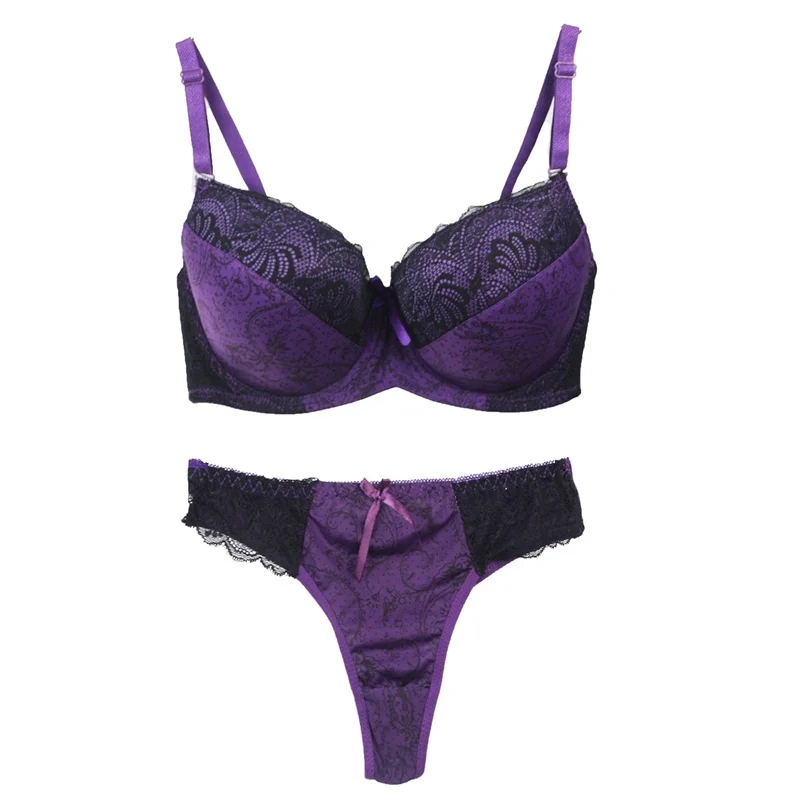 2024 New Sexy Bra Sets For Women Lingerie Push Up Embroidery Bed White Begie Black Purple Blue Lace Underwear Thong