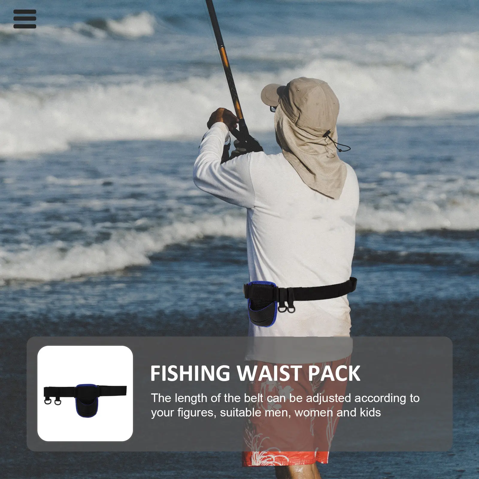 

Premium Adjustable Fishing Waist Belt with Quick-Release Buckle Portable Rod Holder for Men Women Kids Outdoor Wading Fly