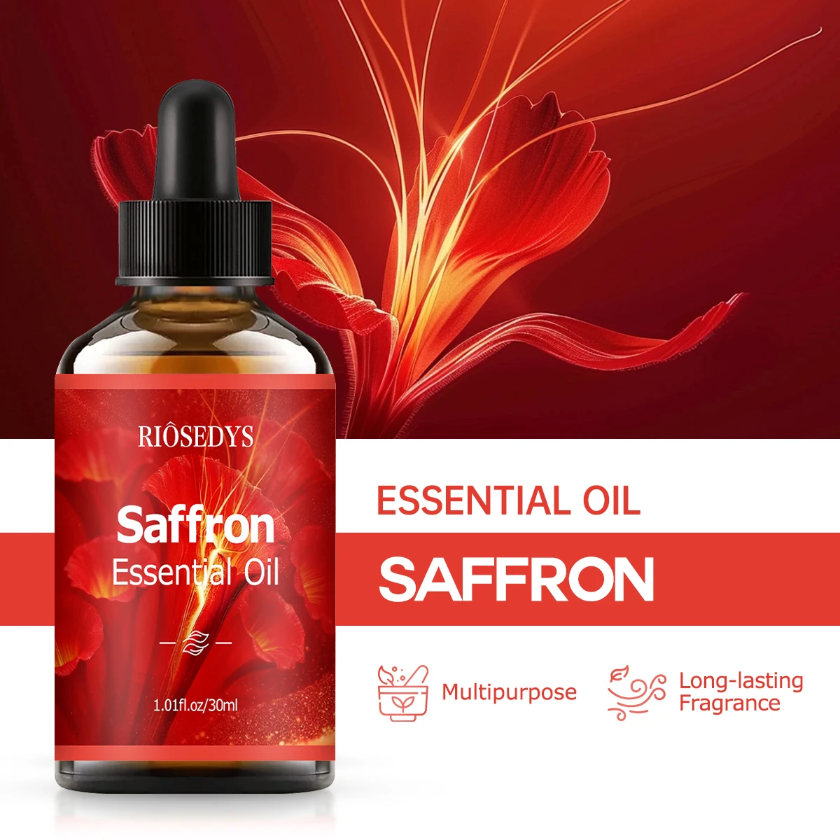 Saffron essential oil natural fragrance, is suitable for body massage treatments ,hair care anddiffuser