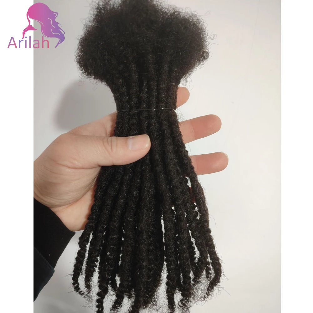 Afro Kinky Textured Locs Extensions 100% Human Hair Handmade Women's Hair Extensions Can Be Dyed 0.6 cm By Orientfashion