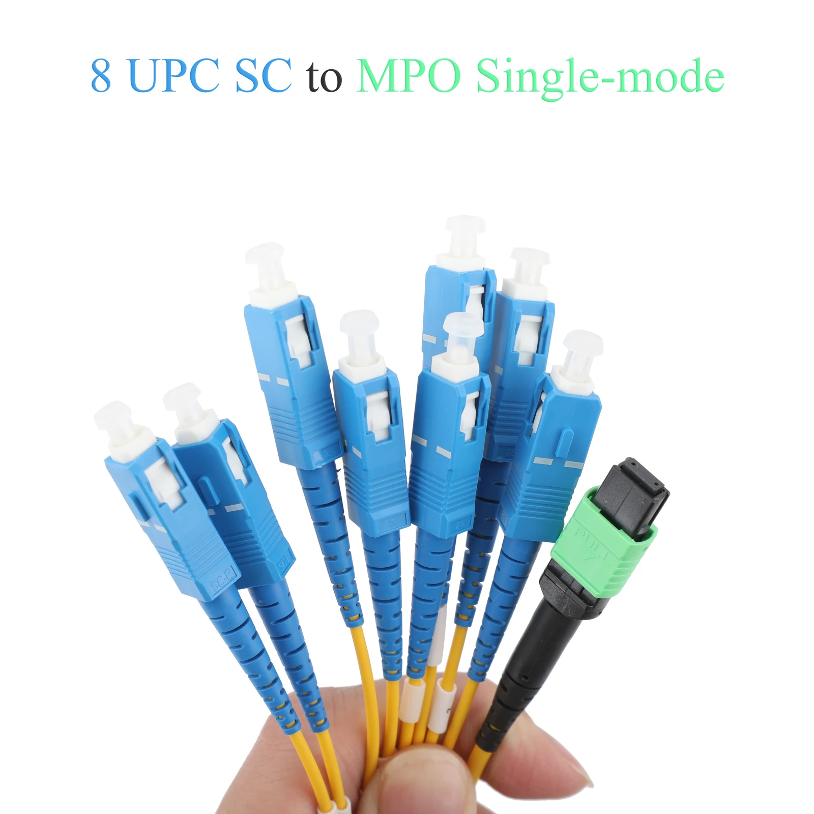 1 قطعة وضع واحد 8-Core MPO إلى 8SC/UPC كابل تصحيح الألياف البصرية 5 متر/10 متر SM لاعبا لشبكة الاتصالات