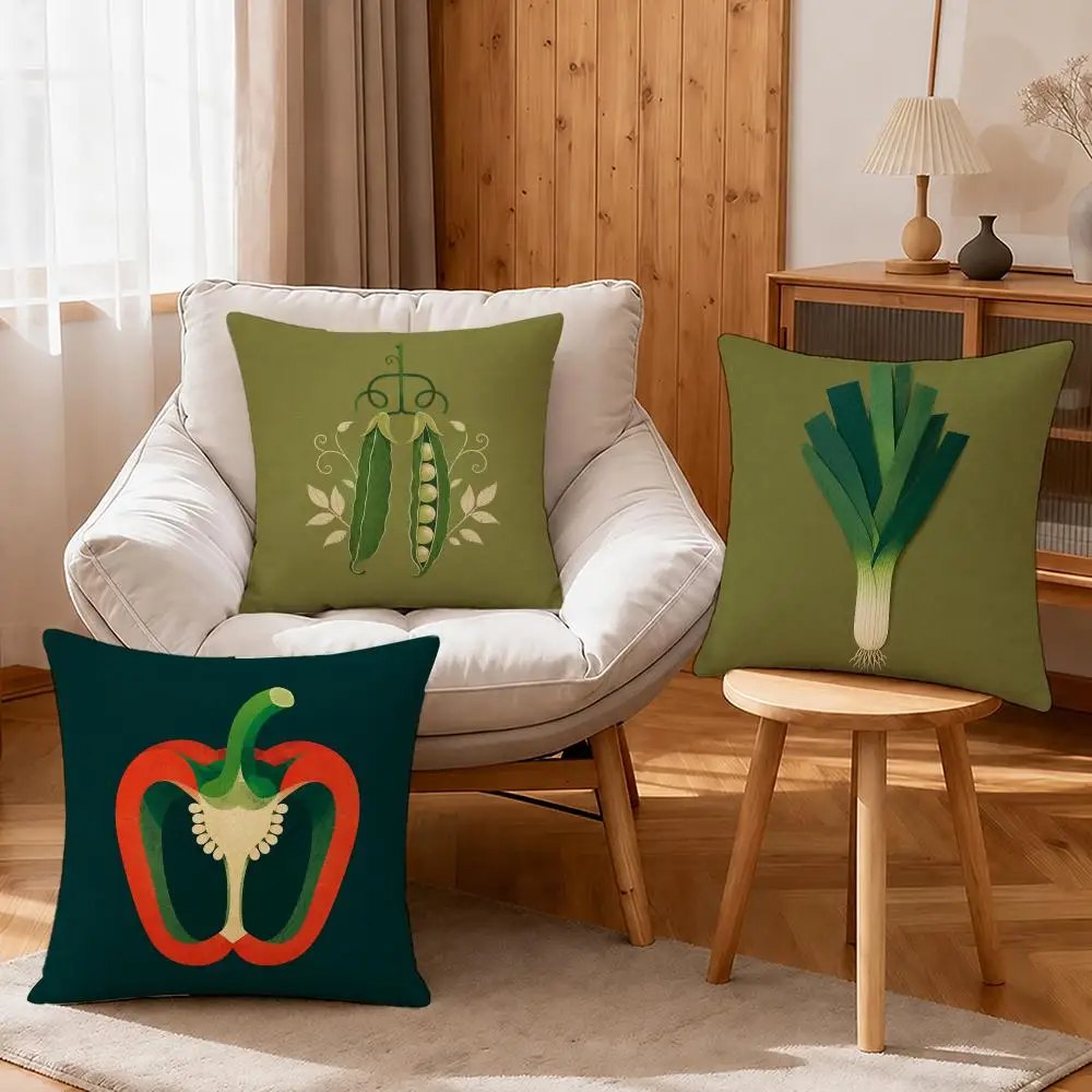 Character Cute Simple Kobito Zukan Peach Cushion Cover Linen Anti-Mite Antibacterial Cushion Cover Invisible Zipper Sofa Decor