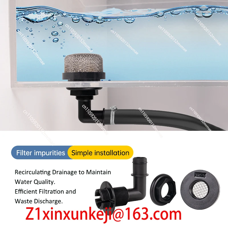 Livewell Outlet with Stainless Steel Screen for Circulating Water Outlet for Marine Aquarium Aeration System