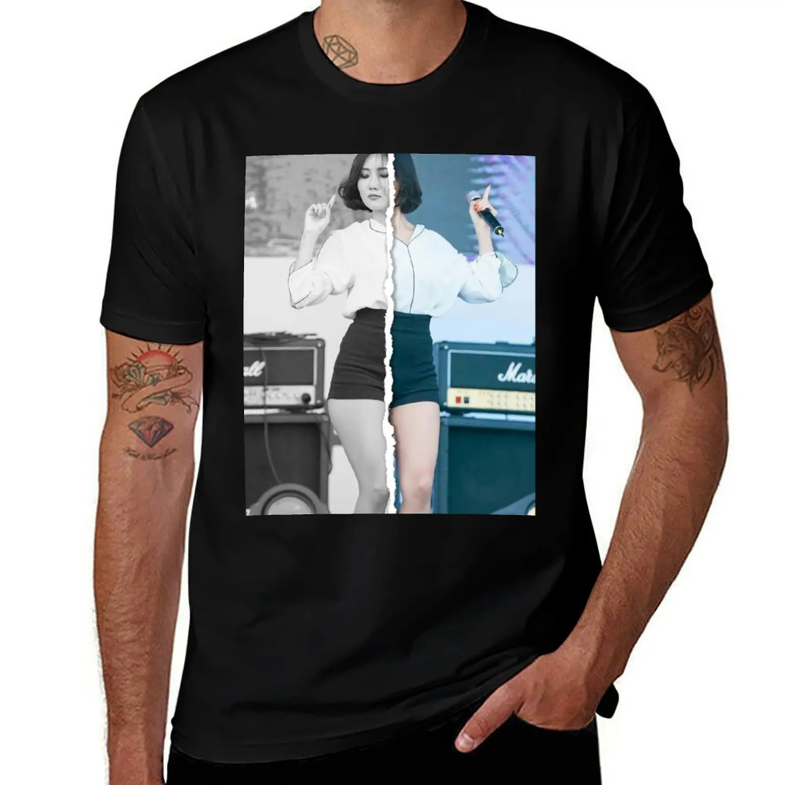 MAMAMOO Hwasa (Divided Photo) T-Shirt Holiday Simple Tee Shirt T-Shirt
