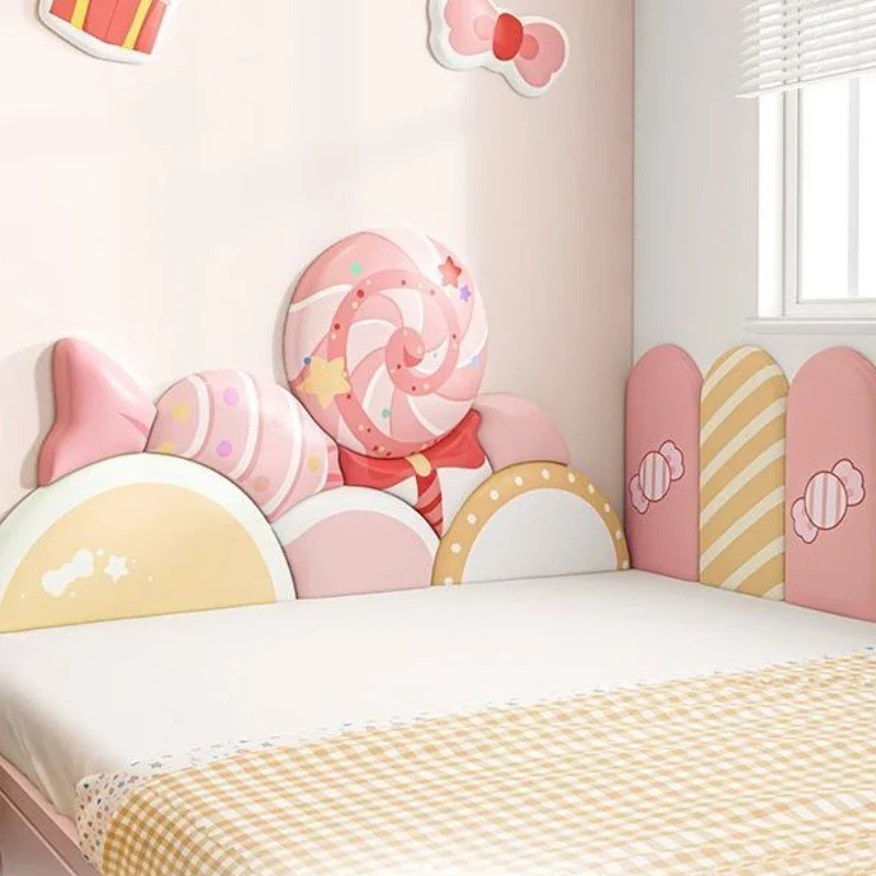 Cartoon Childern Bed Head Board Headboard Kids Room Decoration Wall Art 3D Wall Stickers Anti-collision Wall Panels