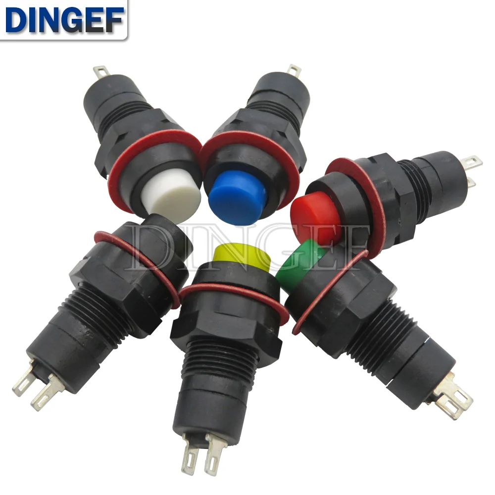 DS-213 DS-211 10mm Round Miniature Push Button Switch Momentary / Self Locking Round Button Switch Power Switch DS213 DS211